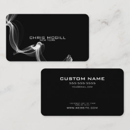 CUSTOM TEXT - Minimalistische Black Glow Smoke Visitekaartje
