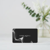 CUSTOM TEXT - Minimalistische Black Glow Smoke Visitekaartje (Staand voorkant)