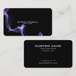 CUSTOM TEXT - Minimalistische Black Glow Smoke Visitekaartje