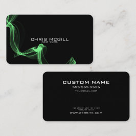 CUSTOM TEXT - Minimalistische Black Glow Smoke Visitekaartje