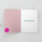 Custom Text Mint Magenta Pickleball Ornaments Feestdagen Kaart (Binnen)