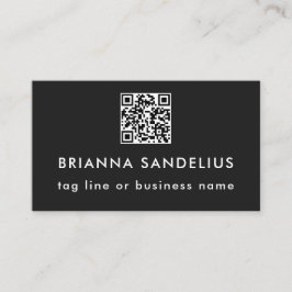 Custom Text Modern Black QR Code Professional Visitekaartje
