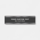 Custom Text Modern Black & Silver Glamorous Luxury Deurbordje (Voorkant)