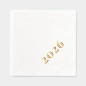 Custom Text Modern Nieuwjaar 2026 Party Gold Folie Servetten (Voorkant)