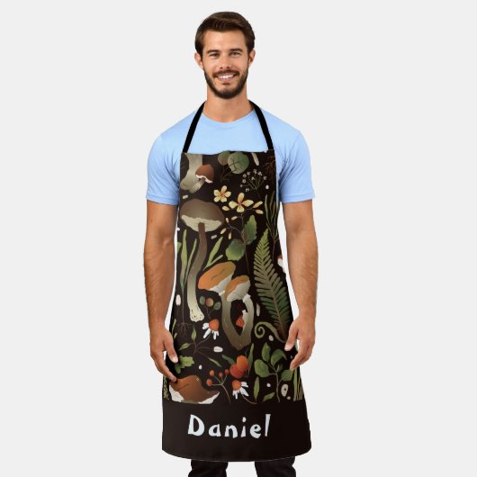 Custom Text Mushroom Lover Schort (Gedragen)