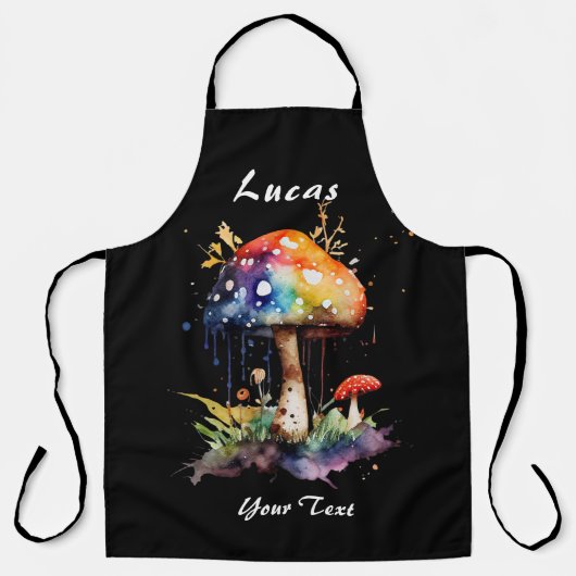 Custom Text Mushroom Lover Schort (Voorkant)