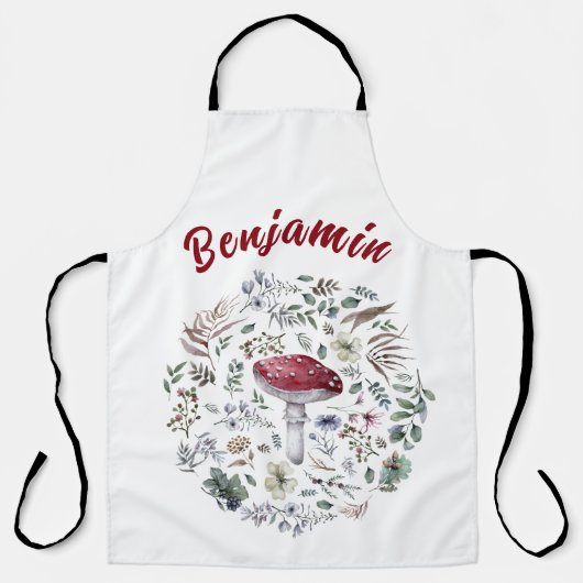 Custom Text Mushroom Lover Schort (Voorkant)