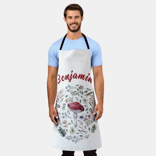 Custom Text Mushroom Lover Schort (Gedragen)