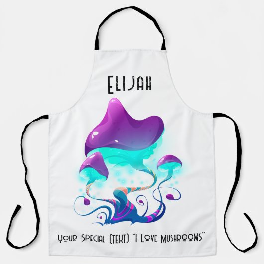 Custom Text Mushroom Lover Schort (Voorkant)