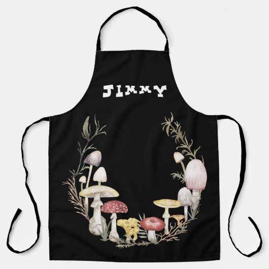 Custom Text Mushroom Lover Schort (Voorkant)