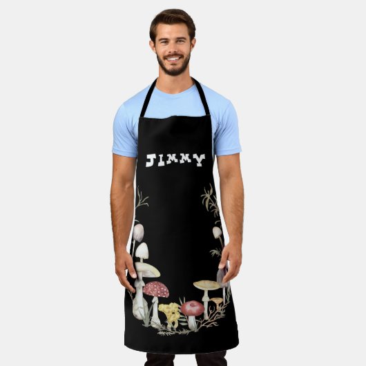 Custom Text Mushroom Lover Schort (Gedragen)