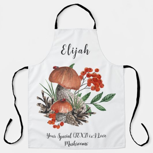 Custom Text Mushroom Lover Schort (Voorkant)