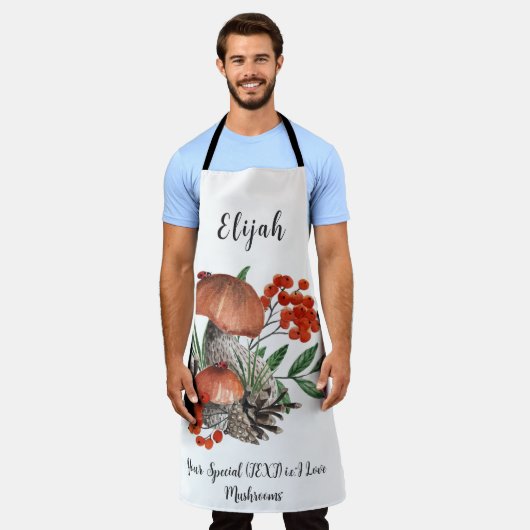 Custom Text Mushroom Lover Schort (Gedragen)