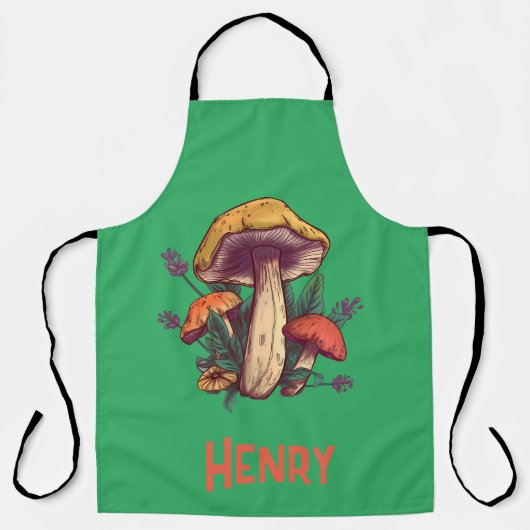 Custom Text Mushroom Lover Schort (Voorkant)