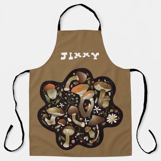 Custom Text Mushroom Lover Schort (Voorkant)