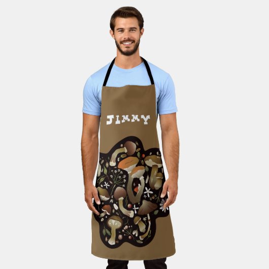 Custom Text Mushroom Lover Schort (Gedragen)