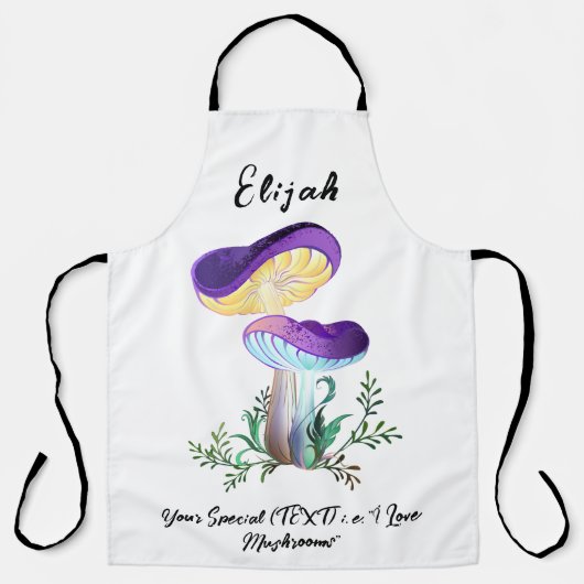 Custom Text Mushroom Lover Schort (Voorkant)