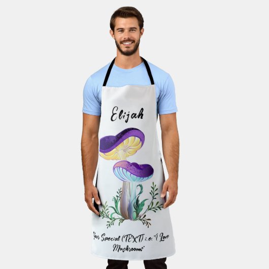 Custom Text Mushroom Lover Schort (Gedragen)