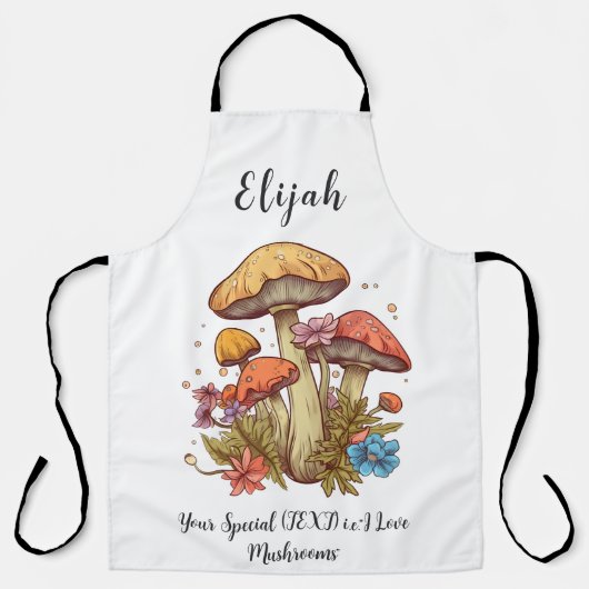 Custom Text Mushroom Lover Schort (Voorkant)