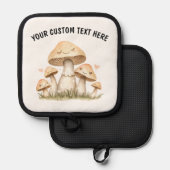 Custom Text Mushrooms With Heart Cute Pannenlap (Voorkant / Achterkant)