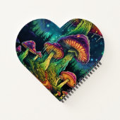 Custom Text Mystical Mushroom Grove Heart Journal  Notitieboek (Achterkant)