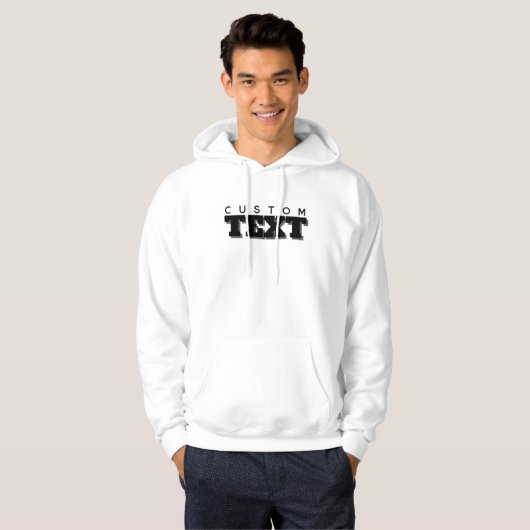 Custom Text Name Mens Modern Double Sided Print Hoodie (Voorkant volledig)