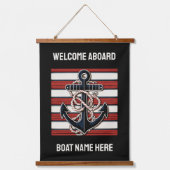Custom Text Nautical Anchor Hangend Wandkleed (Voorkant)
