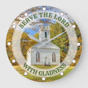 Custom Text New England Church in de Herfst Grote Klok