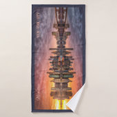 Custom Text New York City Skyline Badhanddoek (Badhanddoek)