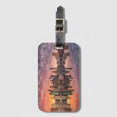 Custom Text New York City Skyline Bagagelabel (Voorkant (verticaal))