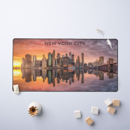Custom Text New York City Skyline Bureaumat (Kindertafel)