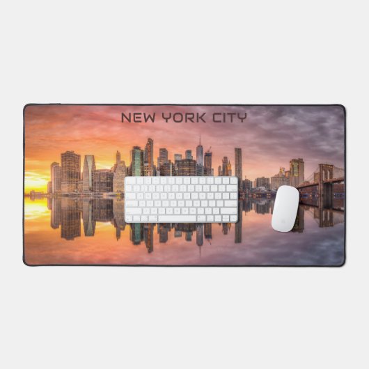 Custom Text New York City Skyline Bureaumat (Keyboard & Muis)