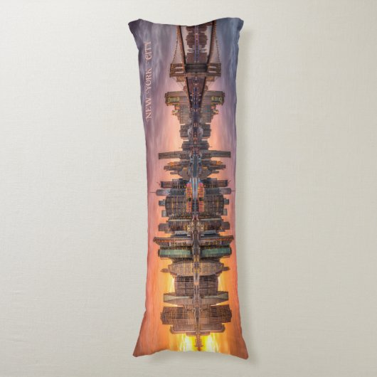 Custom Text New York City Skyline Lichaamskussen (Voorkant Verticaal)