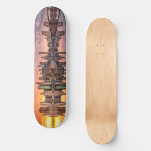 Custom Text New York City Skyline Persoonlijk Skateboard (Voorkant)