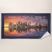 Custom Text New York City Skyline Strandlaken (Voorkant)