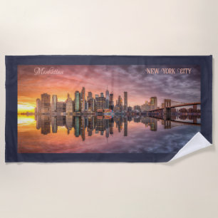 Custom Text New York City Skyline Strandlaken