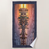 Custom Text New York City Skyline Strandlaken (Voorkant)