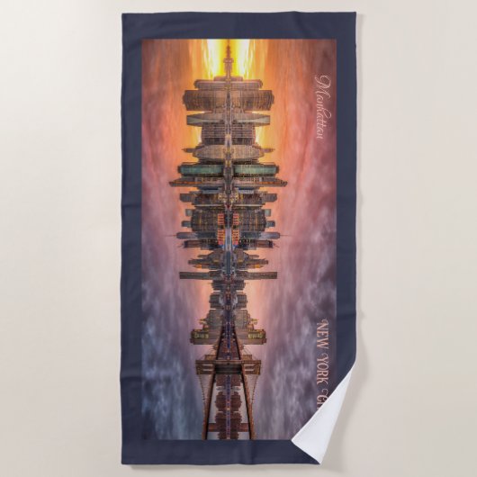 Custom Text New York City Skyline Strandlaken (Voorkant)