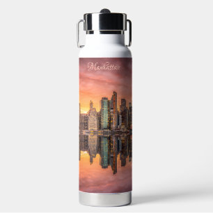 Custom Text New York City Skyline Waterfles