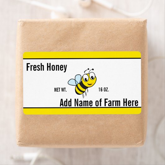 Custom Text on Bee Honey Jar Etiket (Insitu)