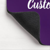 Custom Text on Dark Purple with White Script Muismat (Hoek)