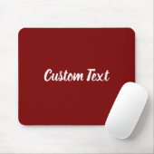 Custom Text on Deep Red with White Script Muismat (Met muis)