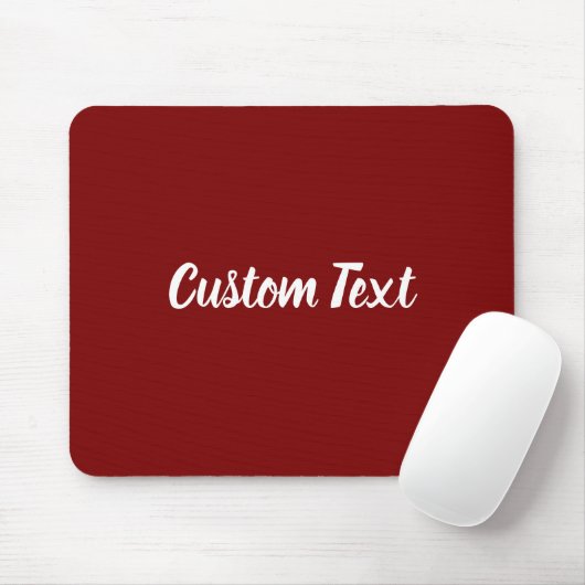 Custom Text on Deep Red with White Script Muismat (Met muis)