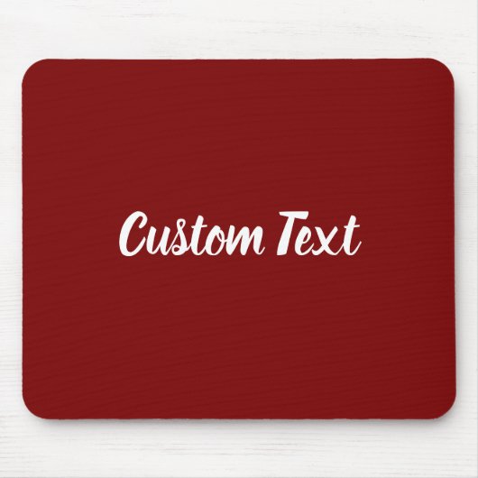 Custom Text on Deep Red with White Script Muismat (Voorkant)