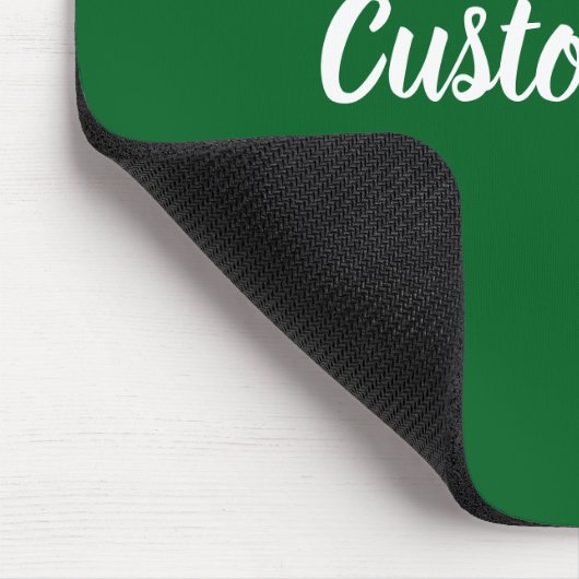 Custom Text on Forest Green with White Script Muismat (Hoek)