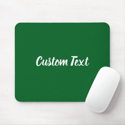 Custom Text on Forest Green with White Script Muismat (Met muis)