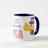 Custom Text oom Sam Emoji met Pet en Scarf Mok (Voorkant rechts)