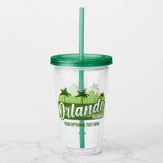 Custom Text Orlando Florida Acryl Drinkbeker (Voorkant)
