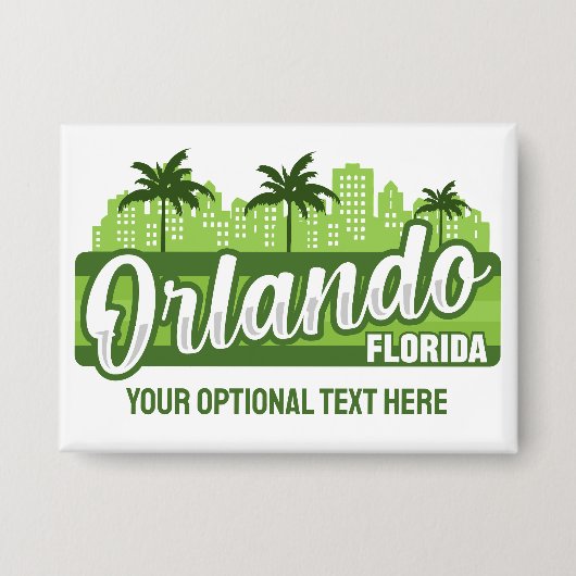 Custom Text Orlando Florida Button (Voorkant)