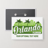 Custom Text Orlando Florida Button (Voorkant / Achterkant)